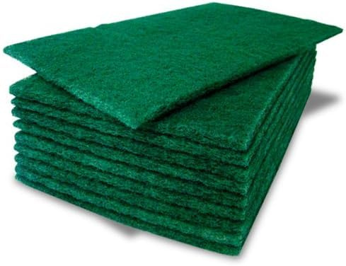Scouring Pads 10 Pack Cleaning Washing Up Kitchen Scrubber Sponge Scourers Green Heavy Duty Premium Catering Supplies | by POUNDXPENCE Co®