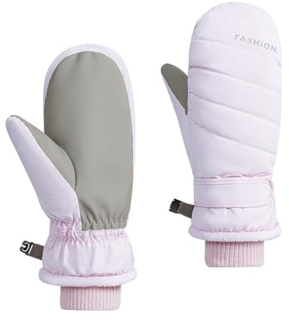 Yiiannda Ski Fäustlinge, Winter Snowboard Fäustlinge Handschuhe Wasserdicht Schneehandschuhe Baumwolle Fäustlinge für Outdoor-Aktivitäten Herren Damen