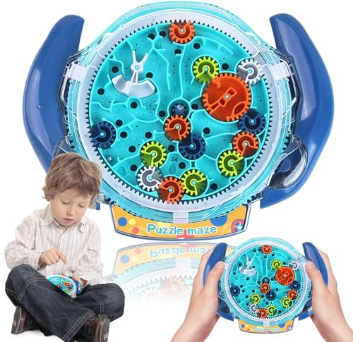 Knobelspiele, 3D Labyrinth Spiel，Geschicklichkeit Labyrinth Puzzle, 3D-Geduldspiel Mit Zahnrädern Für Fortgeschrittene, Reisespiel Für Erwaschene Und Kinder ab 8 Jahren
