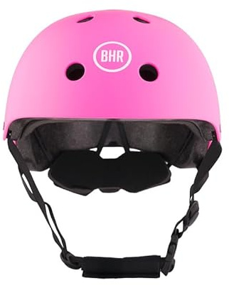 Casco per Monopattino e Scooter Elettrici BHR 837 URBAN - Casco per la Città Omologato CE per Ragazzi e Adulti - Casco per Bicicletta, MTB, BMX, Skateboard, Pattinaggio - Rosa Opaco, L