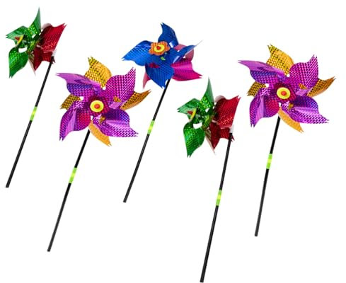 Yardenfun Moulin à Vent Coloré pour Oiseaux Lot De 5 à Oiseaux Décoratif pour Jardin Et Verger Résistant Au Vent Matériau Et Solide Cour Patio