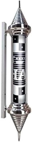 VUIKLCty Poste de barbero con luz LED for Exteriores, Poste de barbero Blanco y Negro, Giratorio e Iluminado, Rayas de luz, Resistente al Agua, Letrero de peluquería, lámpara de Pared(2)