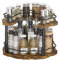 Awoyep Holz Drehteller Organizer Gewürzregal Drehbar: Drehbares Gewürzregal Küche Organizer Kühlschrank Drehregal Drehtablett Gewürzrondell Drehbar Küchen Arbeitsplaatte (Schwarz)