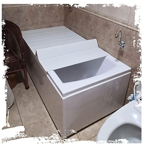 Badewannen-Caddy aus Bambus mit faltbarer Abdeckung für Whirlpool-Badewanne und Dusche