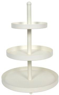 Cookinglife Etagere Metall Creme, 3-lagig, Ø 20, 25 und 30 cm, 55 cm hoch, für High Tea und Buffet