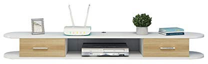 LFONDIGE Mobile TV, Mobiletto Basso per TV, Mensole sospese, Supporto TV sospeso a Parete 120/140/160 cm (Color Legno), Libreria consolle portaoggetti per Soggiorno, Mensola a Parete. (Dimensioni: 12