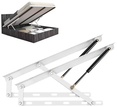 Meccanismo Di Sollevamento Pneumatico Per Letto Contenitore, Kit Di Sollevamento Per Letto, Design Diviso, Supporto Stabile, Sollevamento Con Ammortizzatori Per Letto Ribaltabile(White,100cm/39.4in)