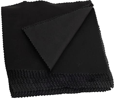 Tofficu Paños De Limpieza para Gafas y Lentes De Microfibra Reutilizables, Juego De 100 Unidades Negras, Suaves Pelusa, para Pantallas Delicadas y Uso Diario Portátil