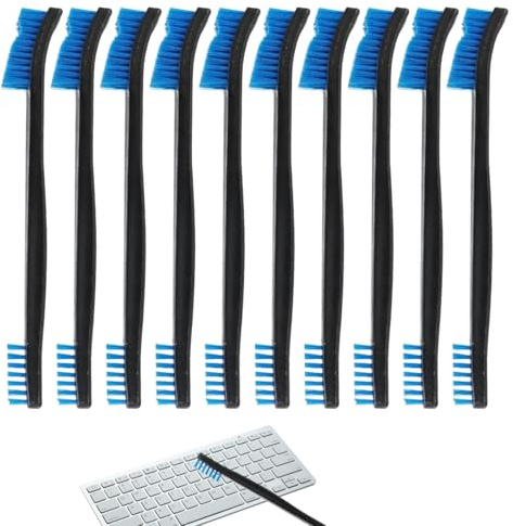 10Pcs Double Ended Small Cleaning Brushes,7Inch Nylon Brush,All Purpose Crevice Cleaning Brush,for Cleaning Sink Tight Spaces Kitchen Bathroom Gaps Corner(Blue)