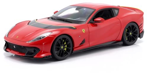 Bburago – Ferrari 812 Competizione 2021, Modellauto 1:18, leistungsstarker Supersportwagen mit beweglichen Teilen, detailgetreu umgesetzt, Ferrari-Lizenz, empfohlen ab 36+ Monaten