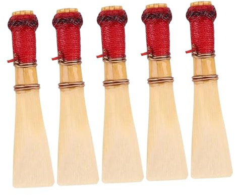 Fagottrohrblätter 5 Stück aus Naturrohr für Basson | Ersatz für Holzbläser, mit Rohrblattetui und Box, Geeignet für Anfänger und Profis