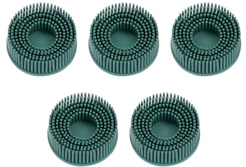 QUARKZMAN 5Pcs Disco A Setole 2 Grana 50 Spazzola Abrasiva Per Sgrossatura Disco Elettrico Con Attacco A Blocco Rapido Per Rimozione Rivestimenti Abrasivi Per Metallo Verde