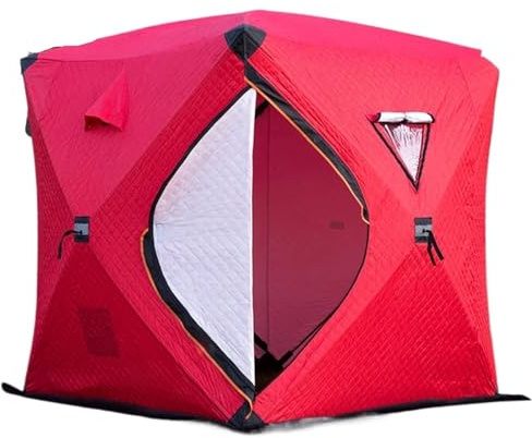 MDSIOKHJ Fisketält 1,8 x 1,8 m 3-4 personer pop up vinterfisketält skydd hålla sig varm oxford spraybunden bomullsisbit