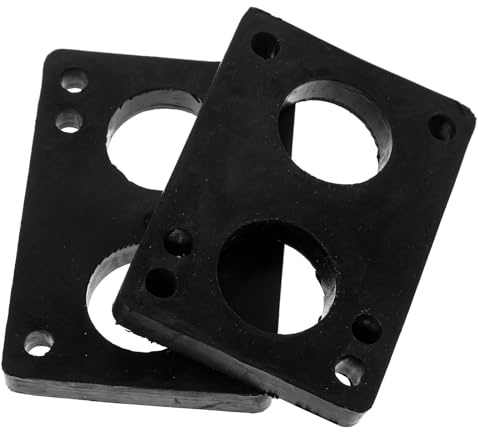 Lurrose 2pcs Black Pu Skateboard Riser Shockproof Pads with 10mm Thickness for Sturdy Longboard and Skateboard Damping, Easy Installation for Sports Equipment Use