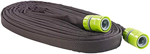 Royal Gardineer Beregnungsschlauch: Flacher Perlschlauch, Schnellanschluss-Kupplungen & Stopp-Ventil, 12m (Bewässerungsschlauch mit Löchern, Flacher Bewässerungsschlauch, Rasensprenger)