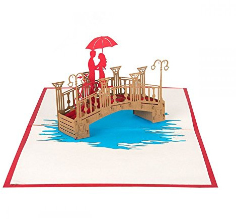 Rendezvous - Klappkarte / 3D Pop-Up Karte - Romantische Hochzeitskarte, Grußkarte, Geldgeschenk, Glückwunschkarte, Gutschein-Karte, Dankeskarte, Geschenkkarte, Einladungskarte zur Hochzeit