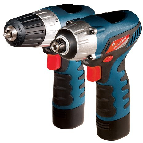 Silverline 565749 - Taladro atornillador y atornillador de impacto, 10.8V