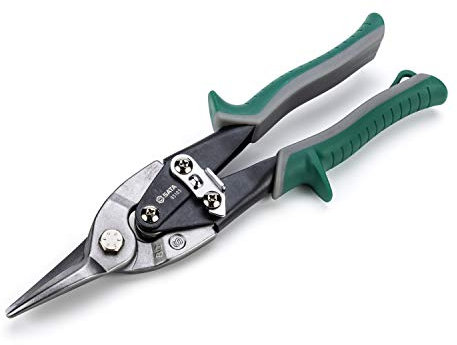 SATA ST93103ST Aviation Tin Snips, Straight Cut 10 Steel Blades with Serrated Edges