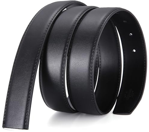 Nelbons 2,8 cm/3,0 cm/3,2 cm/3,5 cm/3,8 cm (1 1/8-1 1/2) Herren Gürtel Ersatzriemen, Leder Gürtelriemen ohne Schnalle, Wechselriemen für Gürtelschnallen