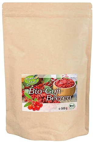 Kopp Vital Bio-Goji Beeren | Premium in Bio-Qualität | Ohne Gentechnik | Vegan |Glutenfrei |100 % Goji-Beeren | Superfood
