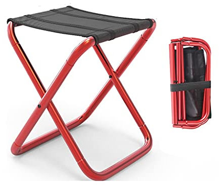 YYL Klappbare Camphocker Hohe Robuste Schwere Tragbarer Klappstuhl für Den Außenbereich zum Angeln Sitzen, Halten Sie 396 Pfund Schwere Leute und Kinder (Color : Red)