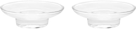 Cabilock Transparent Round Soap Box 4.33 Inch Clear Soap Holder with Anti-Slip Base for Bathroom Shower Home Outdoor Travel 2 Pack