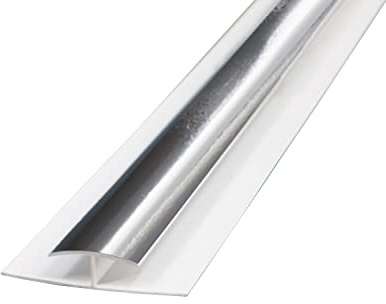 NRG 8mm Joining Bar H Trim Strip 2.7m Silver for Plastic Bathroom Panels | for Ceiling Cladding Bathroom PVC Panel, for Shower Room, Kitchen, Ceiling, Wet room, Shower Enclosure