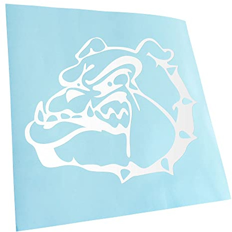 Kiwistar - Autoaufkleber - Weiß - 30x24cm Bulldoggen Symbol - Kampfhund - Heckscheibe Auto Aufkleber wetterfest für Kfz LKW Mofa Truck - Sticker außen selbstklebend Tuning Zubehör für Fenster