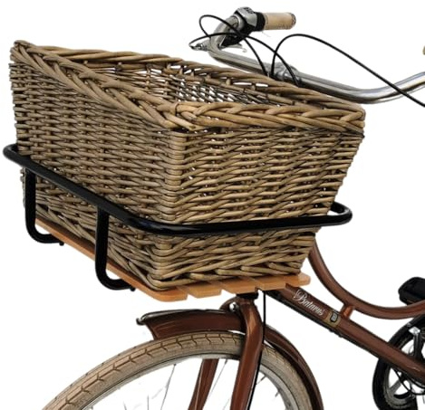 Gepäckträger + Fahrradkorb Frontlader Red Loon Rattankorb Gepäckträgerkorb für Fahrrad Vorderrad