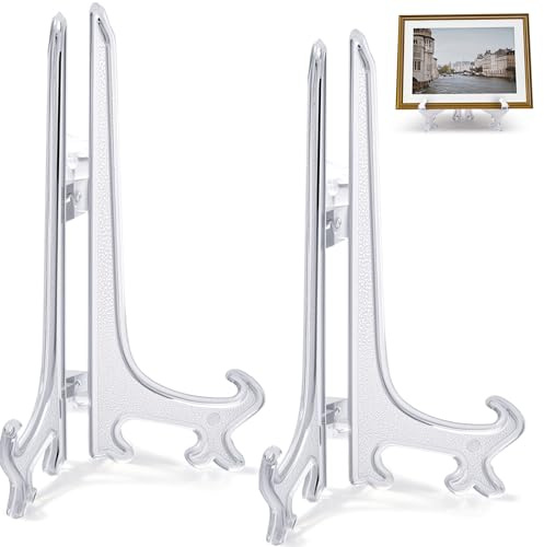 Funzhan 2 Stück Transparenter Tellerhalter 23cm, Kunststoff Plattenständer