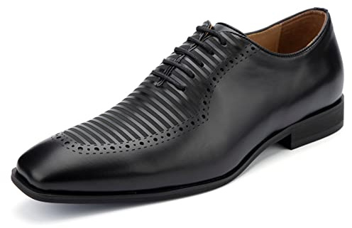 MEIJIANA Oxfordskor Herr Oxfordskor Snörskor Klassiska Eleganta Skor Kostymskor för män, Svart-03, 42 EU (9 UK)