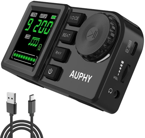 AUPHY Digitales Metronom Wiederaufladbares für Schlagzeug Gitarre Bass Violine Cello Ukulele Saxophon Klavier usw