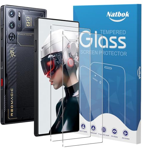 Natbok 2 Pezzi Vetro Temperato per Red Magic 9 Pro/9 Pro+ Pellicola Prottetiva,Anti Graffio,Durezza 9H,0,33mm Trasparente,Senza Bolle, Anti-Impronte Film per Red Magic 9 Pro/9 Pro Plus