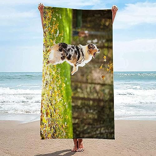Strandtuch Tier Deutscher Schäferhund Badetuch Strandlaken Handtücher 3D Druck Für Kinder Handtücher Microfaser Handtuch Für Fitness Reisen Sport Outdoor Yoga 100 X 200 cm -7B1X+B4F