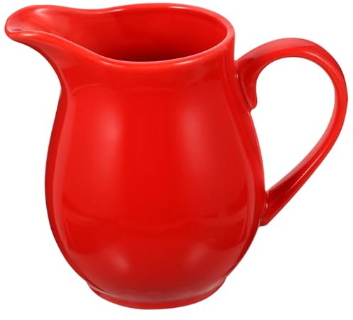 MAGICLULU Ceramic Milk jug Ceramic Milk Pitcher Sauce Container Suitable for Storing Yogurt and Juice White Gravy Pourer Handle