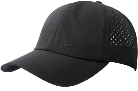 TOP-EX XL/XXL Atmungsaktivem Baseball Cap Herren UPF 50 Running Cap Sommer Kappe Sonnenhut Basecap Sports Golf Cap 95556-Schwarz L/XL