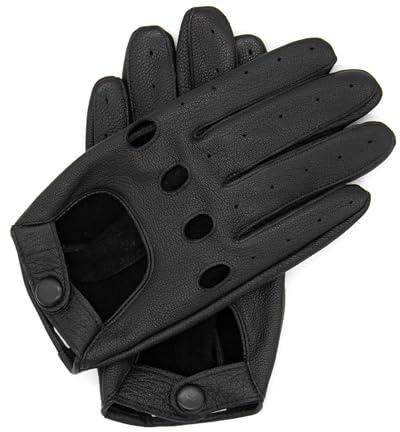 Hand Gewand by Weikert PETE - Premium Herren Autofahrerhandschuhe aus Ziegenleder mit Touchscreenfunktion, Fahrerhandschuhe Oldtimer, Motorrad, Auto-Lederhandschuhe, Driver gloves