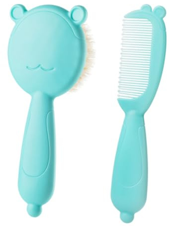 BESTonZON Sets Soft Massaging Brush Comb Newborn Grooming Kit Scalp Massage Tools Bath Brush Hair Cutting Comb Cradle Cap Treatment