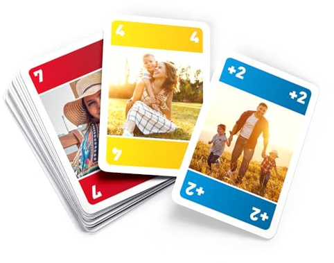 MEINSPIEL - Personalisiertes Meino Kartenspiel – Eigene Fotos auf Vorder- und Rückseiten, Format 59x91 mm, 55 Karten, Verpackung: Klarsichtetui