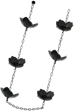 zuousxbs Regenkette, Blumen-Regenketten-Set, rostbeständige Regenkette, Dachrinnenadapter, Regenkette für Dachrinnen, Fallrohre, Dekore