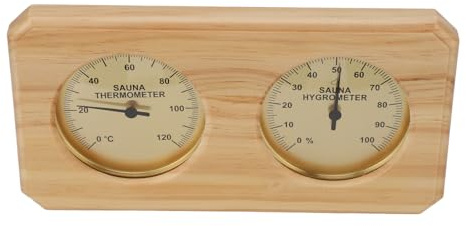 2 in 1 Wooden Sauna Thermometer Hygrometer Humidity Temperature Measurement Indoor Thermometer Humidity Meter for Hotel Sauna Bedroom