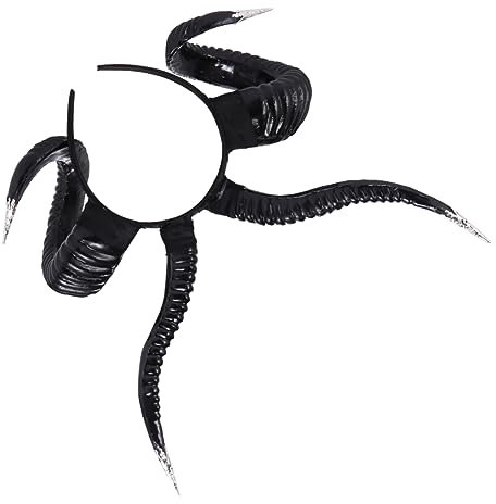 ANDRESLAD Croissant Headband Goat Horns Hairband for Halloween Funny Headband Headdress for Party Photography Props