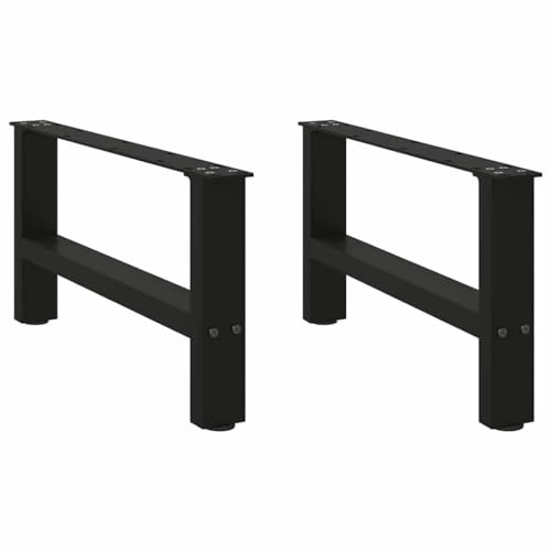 vidaXL Couchtischbeine Schwarz 2 STK. 60x(30-31) cm Stahl