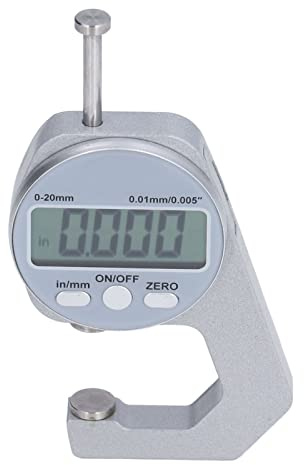 Spessimetro Elettronico, Calibro Digitale per Misurare Carta, Pelletteria, Gioielli, Lamiera con Display LCD, Intervallo 0-20 Mm