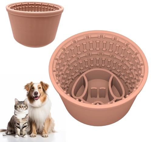 Zueyen Ciotola Anti-Imbracatura Per Cani, Grande Ciotola Anti-Imbracatura Per Cani, Silicone,Ciotola A Forma Di Botte Per Cani Fino A 100°, Lavabile In Lavastoviglie, Alimentazione Sana(Rosa)