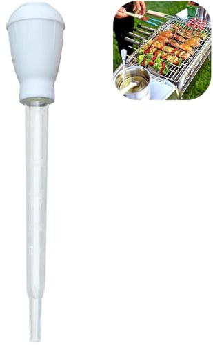 Turkey Baster for Cooking, 30ml 1 oz Turkey Oil Suction Tube with Scale, Clear Barbecue Turkey Baster Large Meat and Poultry Basters, Portable Safe Tools for Kitchen BBQ Daily Cooking, White