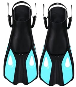 Schwimmflossen für Tauchen, 41,5 cm Länge, Verstellbare Schnalle, Doppelkanal-Drainage, Rutschfestes Design für Tauchen und Wassersport
