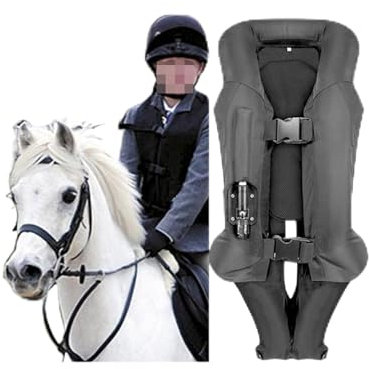 Reiten -Airbag -Weste for Kinder Reiterschutzjacke Mit Hals, Brust, Rückenkaudalluftsack (Nicht Mit CO2 -Patronen Ausgestattet)(Large)