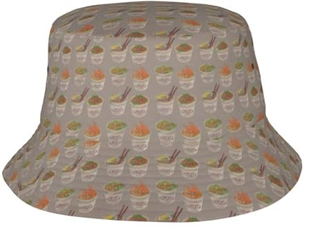 Jkkghll Gorro unisex con diseño de huevera, fideos y ramen, para mujeres y hombres, para verano, pesca, senderismo, color negro, Negro, Talla única