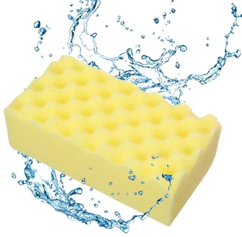 Spugna per dettagli automatici, in schiuma densa, resistente con controllo manuale antiscivolo per ceratura e lucidatura, per pulire ruote, pneumatici, cucine, bagni, gene